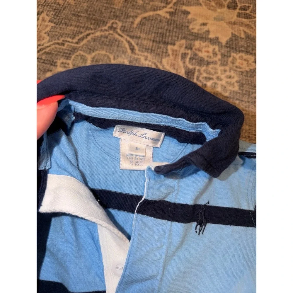 Polo Ralph Lauren Baby Boys Striped Rugby Cotton Coverall